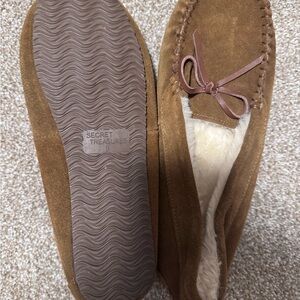 Secret Treasures Brown Suede Moccasin Slippers